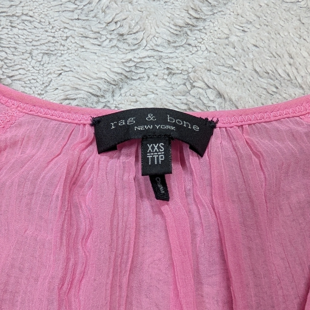 Rag & Bone Dress Womens XXS Pink Melody Swing Silk Blend Mini Boho - Picture 4 of 6